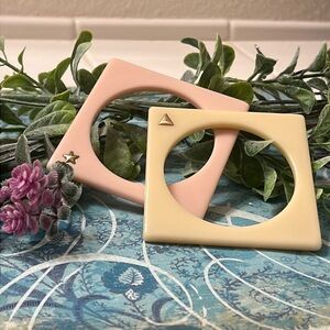 Jewel-mint Vintage  Acrylic Square Bangles